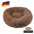 Plüsch Hundebett Katzenbett Hundekissen Hundekorb Schlafplatz Rund Donut S-XXXL