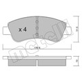 1x ORIGINAL® Metelli 22-0327-0 Bremsbelagsatz, Scheibenbremse Vorne, exkl.