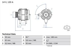 Generator Bosch 0 986 080 990 für RENAULT