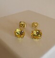 Ohrstecker Ohrringe 585-Gold massiv mit Citrin Edelsteinen Ø 5mm NEU +Etui
