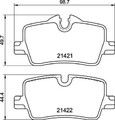 Bremsbelag Satz Bremsscheibe Scheibenbremse Brembo Hinten für BMW 2018-> P06113