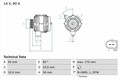 BOSCH Lichtmaschine 14V 90A für MERCEDES-BENZ CLK E-Klasse