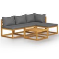 vidaXL 6-tlg. Garten-Lounge-Set mit Auflagen Massivholz Akazie