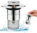 Universal Waschbeckenstöpsel,Pop-Up Abflussstopfen Mit Sieb,Edelstahl Stöpsel Wa