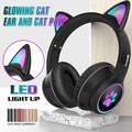 Bluetooth Katze Ohr Kopfhörer Gaming Headset Kopfhörer mit LED Licht für Kinder