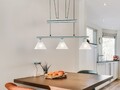 Höhenverstellbare Pendelleuchte 3flammig mit Lampenschirm Glas für über Esstisch