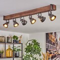 Industrielle Vintage Deckenleuchte, Retro Deckenlampe aus Holz/Metall in Grau