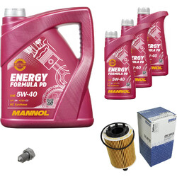 MAHLE Ölfilter 8 L MANNOL Energy Formula PD 5W-40 für VW Touran 2.0 TDI