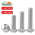 Linsenkopfschrauben M2 M3 M4 M5 M6 M8 M10 M12 ISK Edelstahl A2 V2A DIN ISO 7380