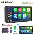 7" 2 DIN Autoradio Apple Carplay Android Auto USB Bluetooth AUX TF Touchscreen