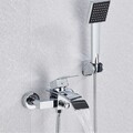 Chrom Badewannenarmatur Duschset Wasserfall Wasserhahn Badewanne Mischbatterie