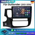 6+128GB CarPlay Für Mitsubishi Outlander 2012-2018 Android 13 Autoradio GPS NAVI