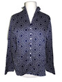 ETERNA Damen Bluse Hemdbluse Nachtblau mit Muster Baumwolle Gr. 42 WIE NEU!
