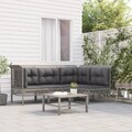 Garten Lounge Set mit Kissen Sofa Garnitur Gartenmöbel Grau Poly Rattan NEU DE