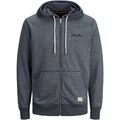 Jack & Jones Herren Sweatjacke Jortons Sweat Zip Hoody Kängurutasche Streetwear