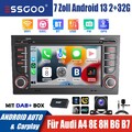 Android 13 Autoradio GPS RDS DAB+ CarPlay +Kamera Für Audi A4 S4 RS4 B6 B7 8E 8H
