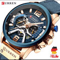 Herren Armbanduhr Chronograph Wasserdicht Kalender Datum Analog Quarz Uhr CURREN