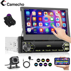 1DIN Autoradio mit 7" Touchscreen Bildschirm Bluetooth USB TF MP5 Radio + Kamera