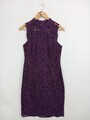 Esprit Cocktailkleid Damen Gr. 38 Lila Elegant Spitze Ärmellos Festlich