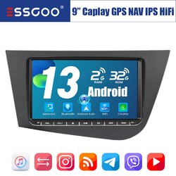 9" Android 13 Auto 2+32G Carplay Autoradio GPS NAV RDS Für Seat Leon 1P1 05-2011