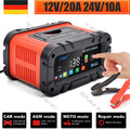 Batterie Ladegerät 12V-20A 24V-10A Auto LiFePO4 AGM GEL SLA Reparatur