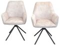 Armlehnstuhl 2er-Set Beige Armlehnsessel Stuhl Esszimmerstuhl Polsterstuhl Sesse