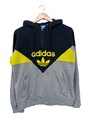 ADIDAS Kapuzensweatshirt Damen Sweat Gr. DE 36 hellgrau-blassgelb-schwarz