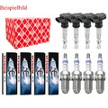 4x FEBI BILSTEIN Zündspule +4x BOSCH Zündkerze Super 4 passend für Audi TT 8N3