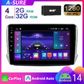 DAB Carplay 2+32G Android14 Autoradio für Peugeot 2008 208 2012-2018 Navi GPS FM