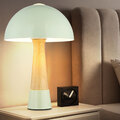 Tischleuchte Leselampe Tischlampe Holzoptik Beistelllampe Pilz Design LED 36,5cm