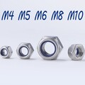 Selbstsichernde Stoppmuttern Sicherungsmutter Edelstahl V2A M4 - M10 DIN 985