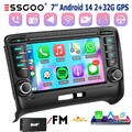 Für Audi TT 2006-2014 2+32G Android 14 DAB+ Autoradio Carplay GPS Bluetooth WIFI