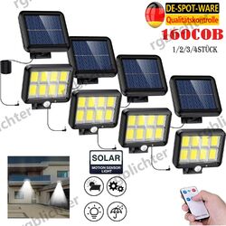 1/4x LED Solarleuchte mit Bewegungsmelder Außen Fluter Garten Solarlampe Lichter