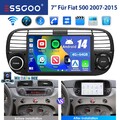 Android14 Autoradio Stereo DAB+ GPS Navi BT RDS KAM Carplay Für Fiat 500 2007-15