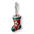 MELINA Charm Anhänger Weihnachtssocke Silber 925 Emaille