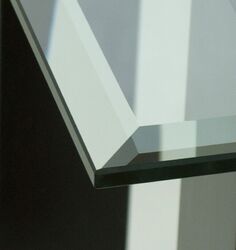 Tischplatte Glasplatte nach Maß Klar Glas 6mm Facettenschliff  ESG Kaminplatte
