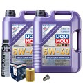 Motoröl 5W40 LIQUI MOLY High Tech 10L+BOSCH Ölfilter+Cera Tec+Ölablassschraube