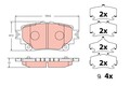 TRW GDB2343 Bremsbelagsatz, Scheibenbremse hinten für LEXUS TOYOTA