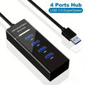 USB 3.0 HUB Verteiler Splitter Adapter Super Speed Datenhub 4 Port für Laptop PC