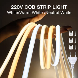 COB LED Streifen 230V Stripe Band Lichtschlauch Leiste 320LEDs/Meter Wasserdicht