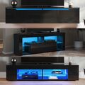 TV Fernsehtisch Schrank Sideboard mit LED Lowboard Board Weiß Schwarz Hochglanz