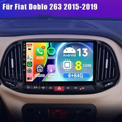6G+64G Für Fiat Doblo 263 2015-2019 Android 13 Autoradio GPS Apple Carplay WIFI