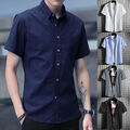 Men Shirt Kurzärmel Tops Bluse Button Button Down Casual Fashion Lose _ H