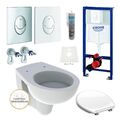 Grohe Spülkasten Vorwandelement WC-Set + Geberit WC +Drückerplatte, Komplett