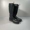 Rieker Gr 40 Damen Stiefel Leder Schwarz Gefüttert Chelsea Boots Schnürschuh