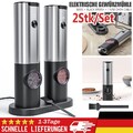 2er Elektrische Gewürzmühle Pfeffermühle Einstellbare Salzmühle Set; mit Licht