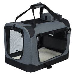 Hundebox Faltbare Hunde Transportbox Katzen Box Reisebox grau HT2028gr