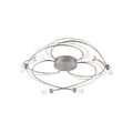 LED Deckenlampe Landhaus Stil silber, 6-flammig, dimmbar über Wandschalter