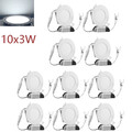 10x 3W LED Panel Einbaustrahler Deckenleuchte Spot Ultraflach Licht Deckenlampe