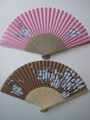 2 x Handfächer Taschenfächer Stofffächer Sommer Fächer mit schönen Motive Neu